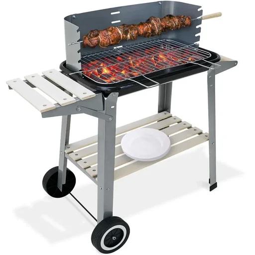 "BBQ-Grill - Mit Rädern und Arbeitsplatte - 55x35cm image"