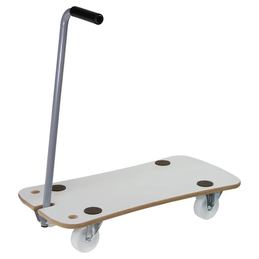 "Transporthilfe MM 1389, 79 x 39 x 13,5 cm, harte Rollen Ø 100 mm, Rollenlager, MDF, Deichsel, Tragkraft 200 kg image"