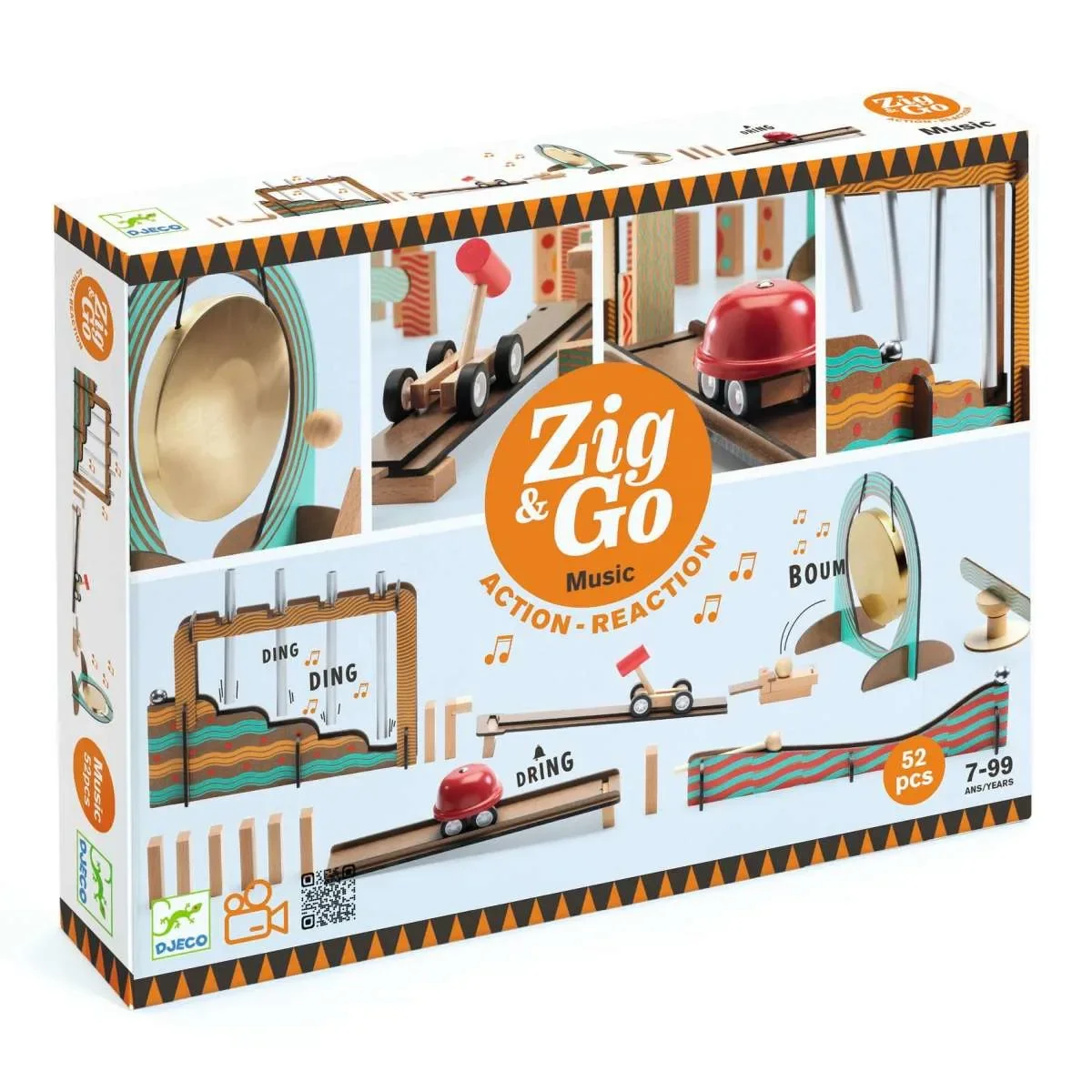 "Djeco Baukasten, Denkspiel, Holzbaukasten - Zig & Go - Musik, 52 Teile image"