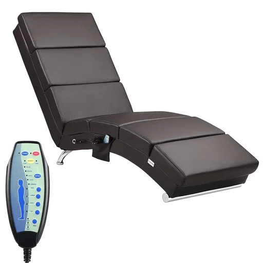 "Relaxliege London Dunkelbraun mit Massage- und Heizfunktion image"