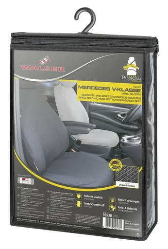 "Passform Sitzbezüge Mercedes V-Klasse 477 für Einzelsitz Beifahrer mit Armlehne innen aus Stoff ab BJ 06/2014 - heute image"