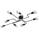 Deckenleuchte in Rohrform im Klassische Stil mit 8 Lampenfassungen, Vintage-Metallleuchter Metall 105L x 74B x 11H cm