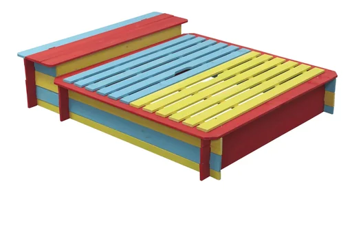 "Sandkasten Jade Holz, farbig lasiert mit Klappdeckel 1500 mm x 1200 mm image"