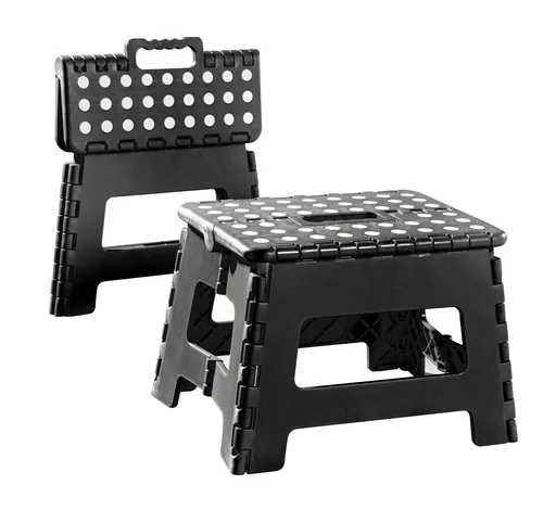 "2 in 1 Klapptritt und Sitzhocker "Easy", Schwarz/ Weiß image"