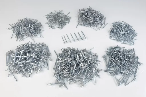 "Nieten Sortiment, 1000 Teile, in verschiedenen Größen, Aluminium und Stahl-Nieten image"