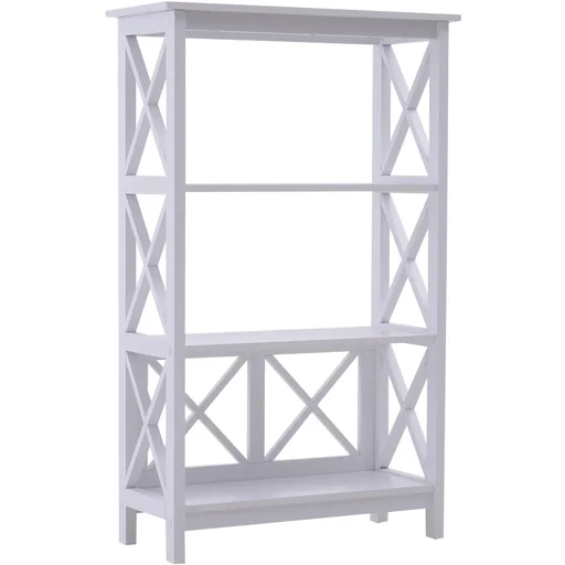 "Standregal Bücherregal Dekoregal 3 Fächer offen MDF Weiß 70 x 30 x 113 cm image"
