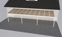 Terrassendach Premium, weiß, 10140 x 3060 mm - Acryl Stegplatten 16mm, bronze