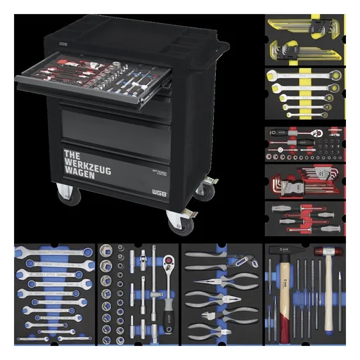 "Werkstattwagen - 5 Schubladen, bestückt mit 9 Modulen, 140-teilig image"