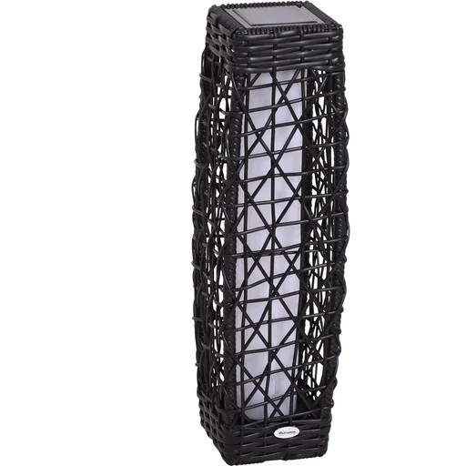 "Solarlampe Rattan Gartenlampe Wegbeleuchtung Lichtsensor automatisch wasserdicht kaffeebraun L19 x B19 x H68 cm image"