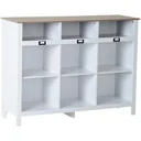 Bücherregal Bücherschrank Aktenregal Standregal Anrichte 9 Fächer Retro Vintage höhenverstellbar Holz 120 x 40 x 90 cm