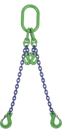 "Anschlagkette 2GK10-GKH, Ø 8 mm x 1,0 m Nutzlänge, Tragfähigkeit 3,55 t (0-45°) / 2,5 t (45-60°), 2-strängig, GK 10 image"