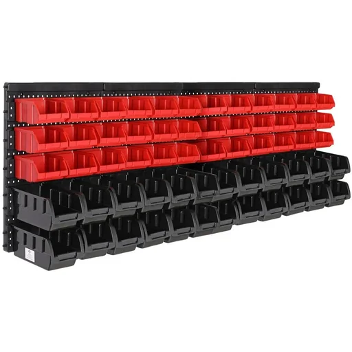 "Wandregal mit 60 Stapelboxen und je 4 Wandplatten 32x38x2 cm image"