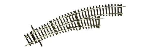 "Bogenweiche rechts BWr2/3 ohne Antrieb, Radius des Stammgleises und des Abzweiggleises 358 mm (R2), Bogenwinkel 30° image"