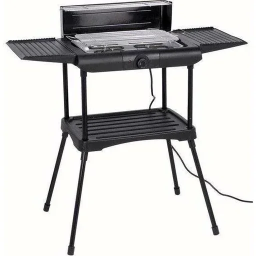 "Excellent Electrics Elektrogrill - zwei Seitenablagen, Warmhalterost, zusätzliche Platte - 2000W - Schwarz image"