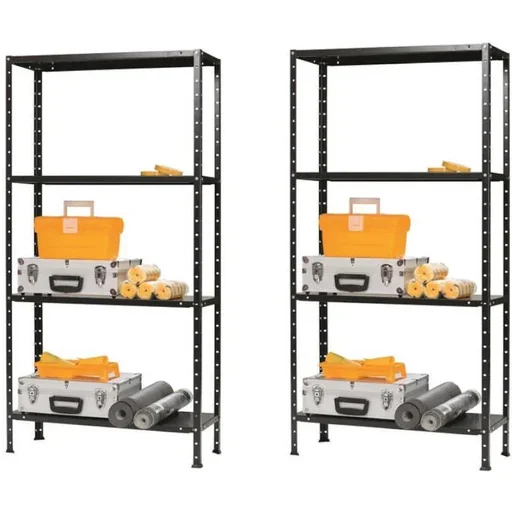 "Lagerregal 2er-Set - Schwarz 150 x 73 x 30 Ablagefläche image"