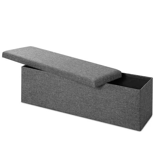"Sitzbank mit Stauraum - klappbar Dunkelgrau 115x38x38cm image"