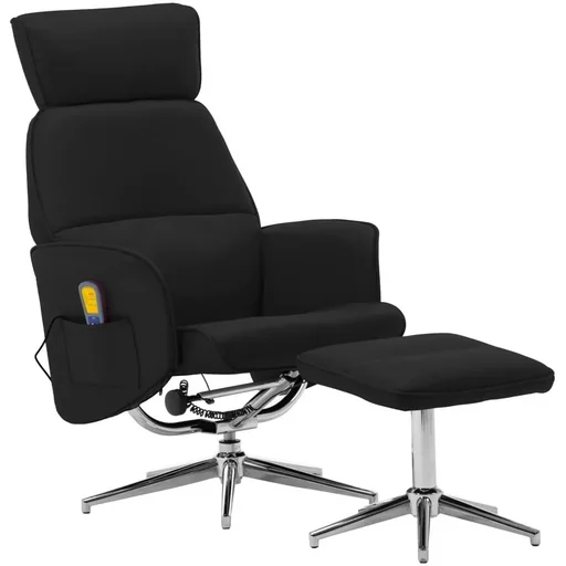"Massagesessel verstellbar mit Fußhocker schwarz image"