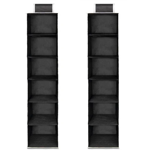 "2x Garderobenbügel mit 6 Fächern in schwarz/weiß image"