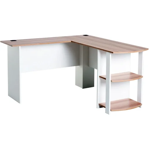 "Eckschreibtisch Schreibtisch Staufach Walnuss L136 x B130 x H72cm image"
