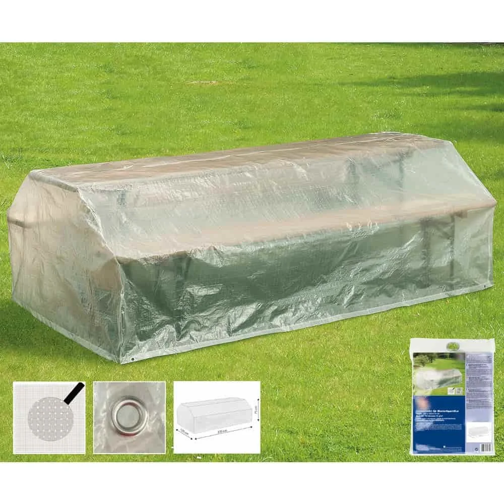"Bierzeltgarnitur Schutzhülle Transparent, 220x120x75cm, Abdeckhaube image"