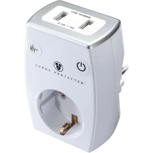 "Steckdosen-Ladeadapter mit 2 USB-Anschlüssen, weiß image"