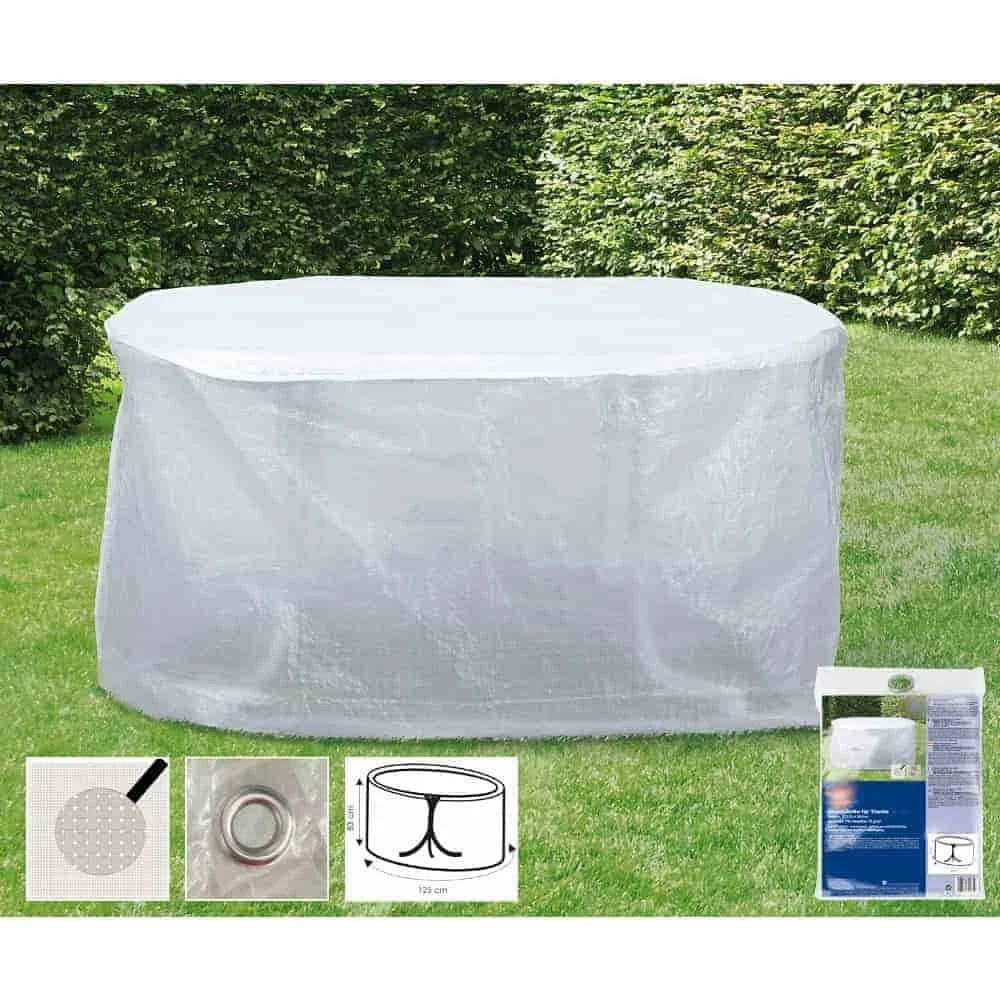 "Gartentisch Schutzhülle, transparent, 143x93x83cm, Tisch Abdeckung, wasserabweisend image"