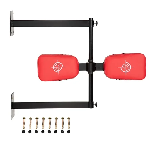 "Drehbares Punchkissen Wandhalterung Reflex Bar Punch Pad für Training Kick Schild Stahl Kunstleder Rot 82 x 65 x 14 cm image"