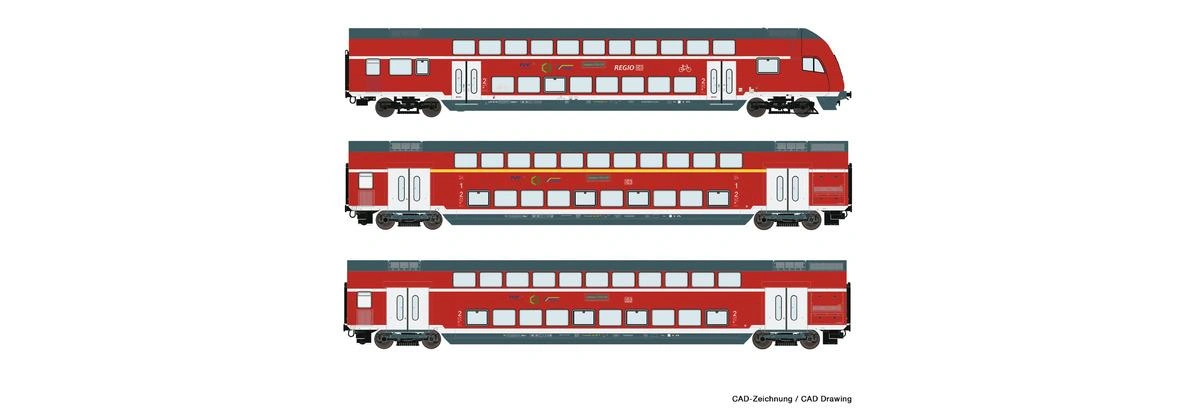 3-tlg. Set: Doppelstockwagen, DB AG (AC)