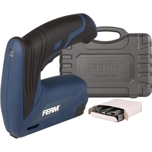 "ETM1005 Li-Ion Tacker 3.6V/1.5Ah - Soft griff - LED-Arbeitsleuchte - Inkl. Schnellladegerät (USB), 1000 Heftklammern (6m image"