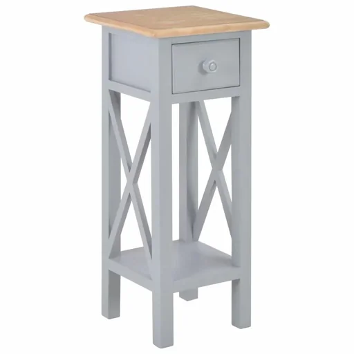 "Beistelltisch 27x27x65,5 cm Holz grau image"