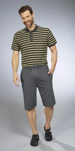 "Poloshirt gestreift, Farbe anthrazit/gelb, Gr.L image"