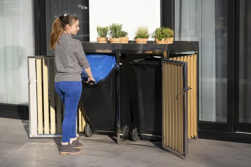 "Mülltonnenbox 2-fach 240 Liter Edelstahl image"