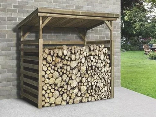 "Brennholzlager, Gr. 2, 19 mm, offen, Glattkantbretter, 274 x 131 cm image"