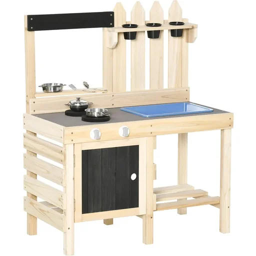 "Outdoor Spielküche Sand Table Edelstahl Zubehör für 3-7 Jahre 81,5 x 46 x 102,5 cm image"