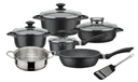 Kochtopf-Set "Gourmet Granit", Aluminium-Guss, 10-teilig