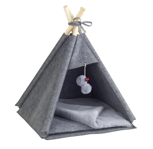 "Tierzelt "TIPI", Anthrazit, Filzdesign, 45 x 60 x 45 cm image"
