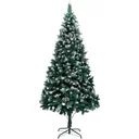 Künstlicher Weihnachtsbaum mit Tannenzapfen und weißem Schnee 240 cm