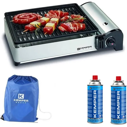 "Tragbarer Smart-Gasgrill Tischgrill Campingkocher - inkl. 2 Gasflaschen image"