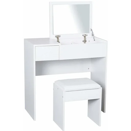 "Schminktisch Frisiertisch mit Hocker Weiß 80 x 40 x 79cm image"