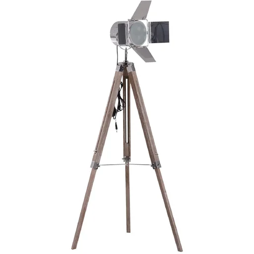 "Stehlampe Dreibein Stehleuchte höhenverstellbar 103-146cm Urban E14 Silber image"