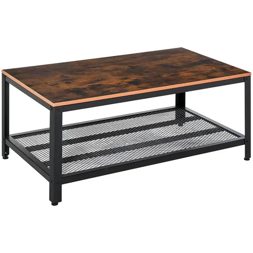 "Vintage Couchtisch mit Ablage schwarz/walnuss image"