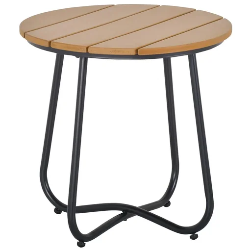 "Gartentisch Rundtisch elegant Gartenmöbel stabil verstellbare Füße Dekoration Garten Terrasse Wohnzimmer Stahlboden Brau image"