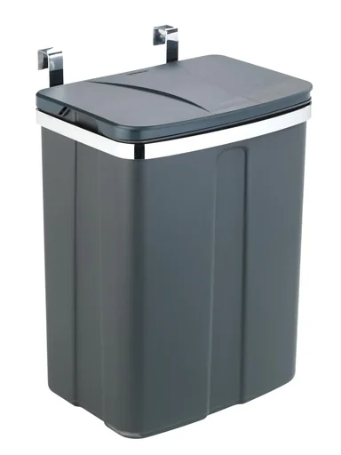 "Tür-Abfalleimer, 12 Liter, Grau/ Silberfarben image"