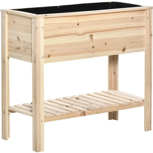 "Erhöhter Pflanzkübel mit Regal Holz 90 x 40 x 81 cm image"