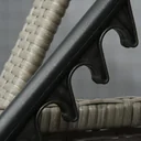 Rattan Sonnenliegen mit Tisch grau