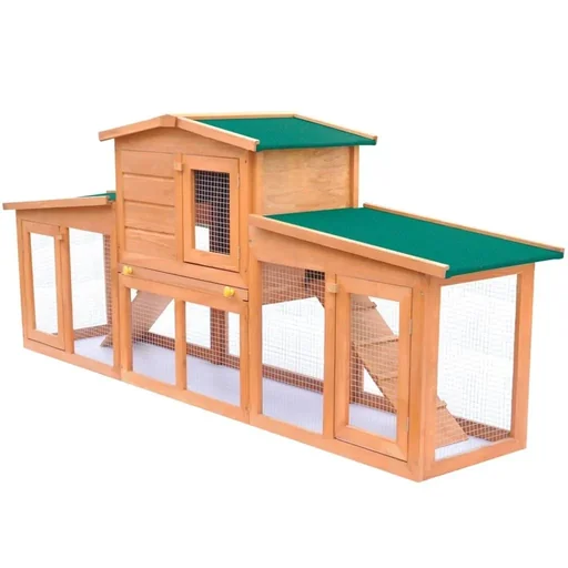 "Outdoor-Kaninchenstall mit Dächern groß Holz image"