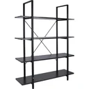 Standregal Aktenregal Bücherregal Holzregal Lagerregal 4 x Fach Schwarz 105 x 33,8 x 138 cm