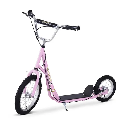 "Kinderroller Scooter Tretroller Cityroller Kinder Roller Kickboard ab funf Jahren 16/12 Zoll Rosa 135 x 58 x 92-100 cm image"