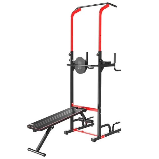 "Power Tower Dip Station Büro Fitnesscenter multifunktionale Kraftstation höhenverstellbar täglich Training klappbar Rück image"