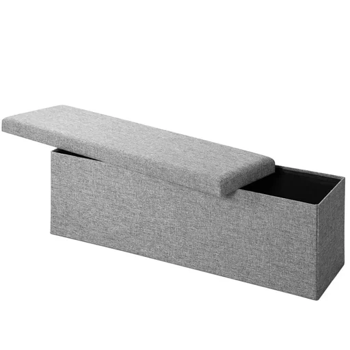 "Sitzbank mit Stauraum - Grau 115x38x38cm klappbar image"